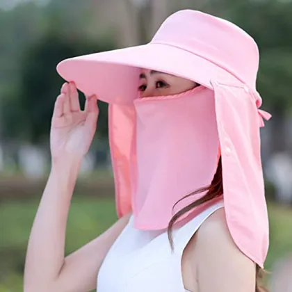 Breathable Neck Flap Face Cover Hat for Men and Women - Outdoor Sun Protection