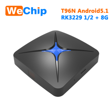Distributor Model 4k Android TV Box T96N with Rockchip RK3229 Quad A7 1.2GHz 32bit RAM 1GB RAM 8GB ROM