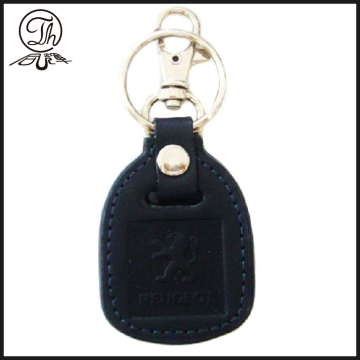 Car logo PU leather metal keychain