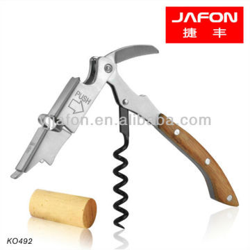 Bamboo and Stainless Steel Curved KO492 Waiter's Wine Opener