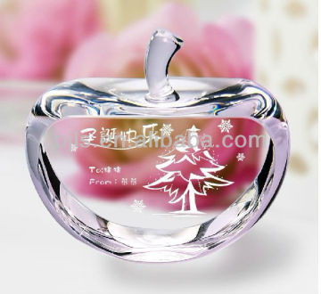 crystal laser clear apple lovely fruit Christmas colorful apples