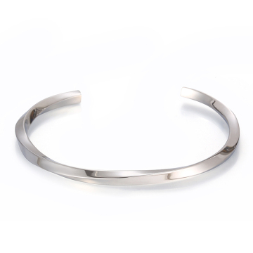 KALEN Unisex Vintage Korean Style Stainless Steel Twist Bangle Bracelet