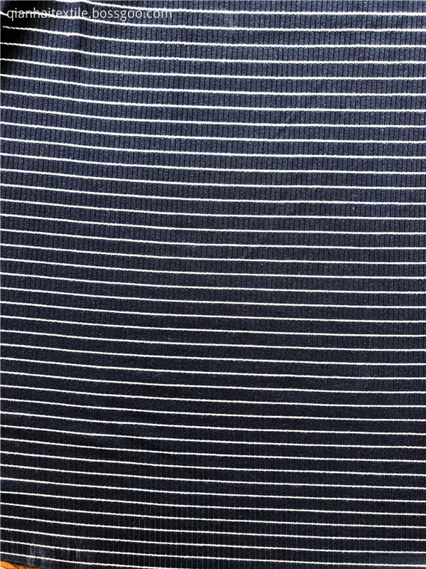 Rayon spandex yarn dyed 4by2 rib knitting fabric