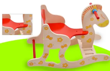 Cartoon lovely increase Trojan rocking chair wood toy