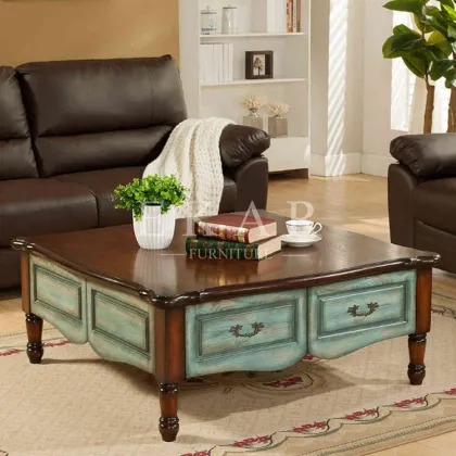 Wholesale Antique Wood Country Retro Coffee Table