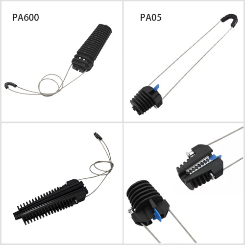 Plastik Overhead Line Dead End Cable Clamp Fiber Optic Anchoring Kabel Kabel Pengapit Pengapit Pengapit untuk Kabel ADSS