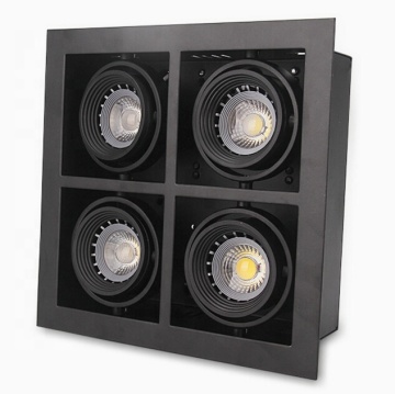 中国のサプライヤーZhongshan Lighting：伝統的なハロゲンまたはLED MR16 GU5.3グリルウォッシュスポット4ヘッドスクエア