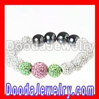 Aka Bracelets With Pink &amp; Green Crystal Wholesale 