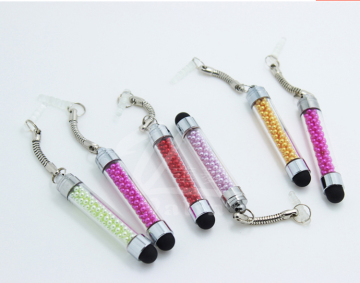 Unique Short Touch Pen Decorative Beaded Pen, Dust Plugs Pen