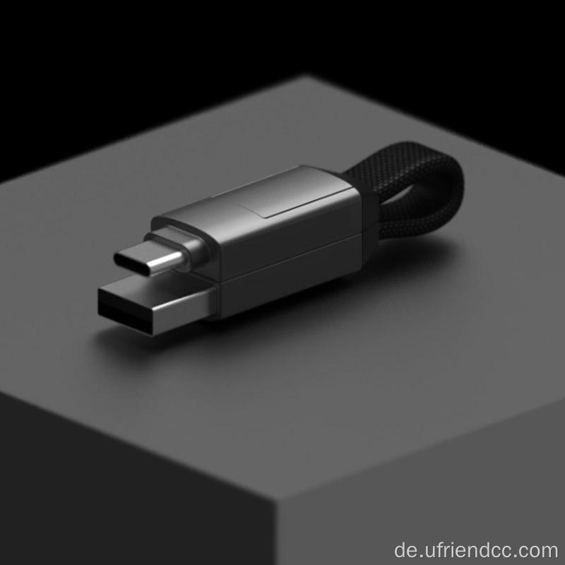4in1portable Keyring USB Typ-C-Beleuchtungsanschlüsse Datenkabel