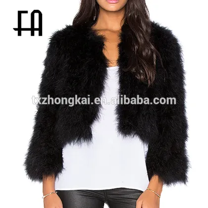 Factory direct wholesale price ostrich fur jacket
