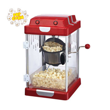 Classic Red Tabletop Kettle Popcorn Popper - 2.5 Ounce Capacity