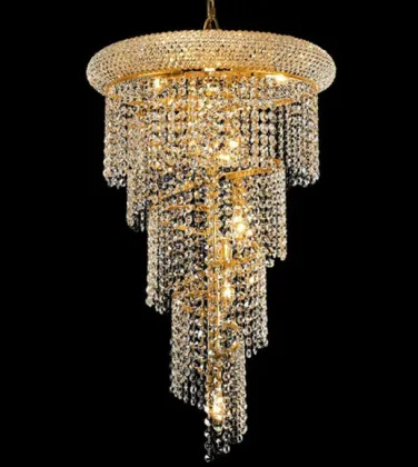 Modern spiral indoor crystal walnut chandler