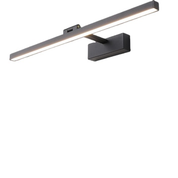 Cermin LED Makeup Vanity dengan badan perak, suis sentuh, berkuasa bateri, 400mm