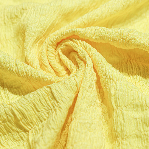 Venta caliente Poliéster Spandex Jacquard arrugado para prendas de vestir