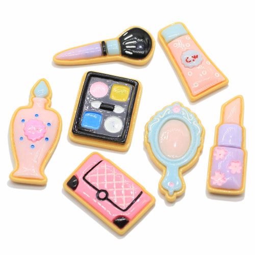 Καυτό δημοφιλές &amp; Kawaii Σετ μακιγιάζ Flatback Resin Cabochons Nail Polisa Mirror Κραγιόν Μακιγιάζ Slime Charms Διακοσμήσεις