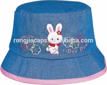 jean's kids bucket hat with embroidery