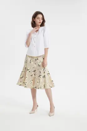 Ladies Cotton Skirt Suit Formal blouse