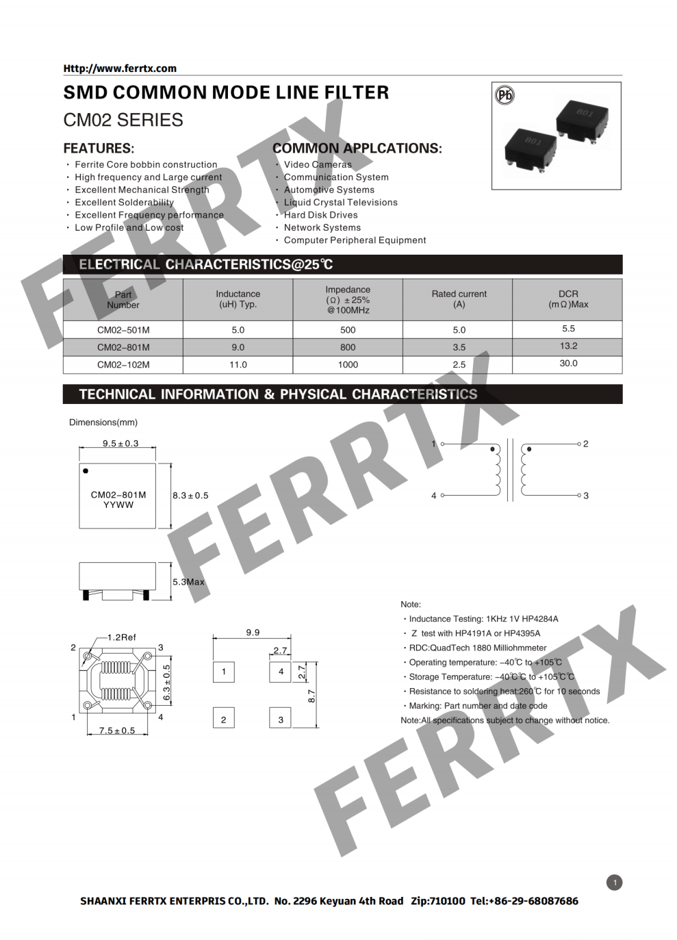 SMD Common Mode Chokes CM
