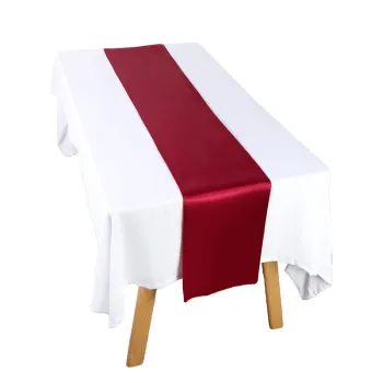 Solid Satin Hotel Table Linen Runners for Wedding Banquet Decorations
