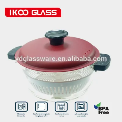 2015 glass cooking pot, pyrex glass pot, pyrex glass steamer pot