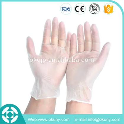 vinyl gloves powder free 3.5 g for M size clear
