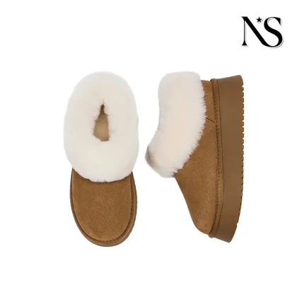 Camel Suede Thick-Soled Snow Cotton Shoes