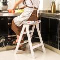 Solid wood creative folding stool simple folding kitchen ladder stool portable high stool home change shoes high stool