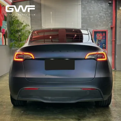 Matte Black Phantom Blue ppf color wrap