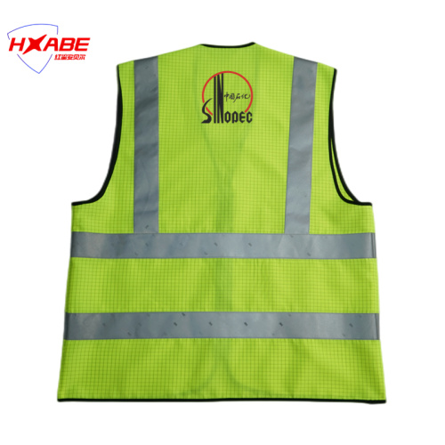 Anti-static reflective vest for construction site