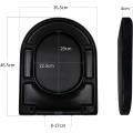 Black Duroplast Toilet Seat-Soft Close U Shape