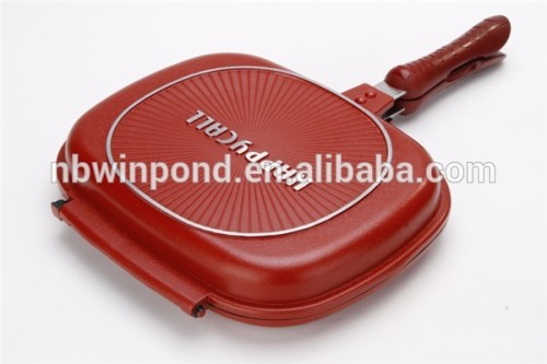 wholesale non-stick coating aluminum alloy double fry pan