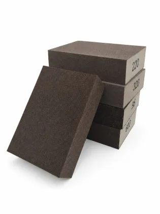 Wood sanding four-sided sanding block