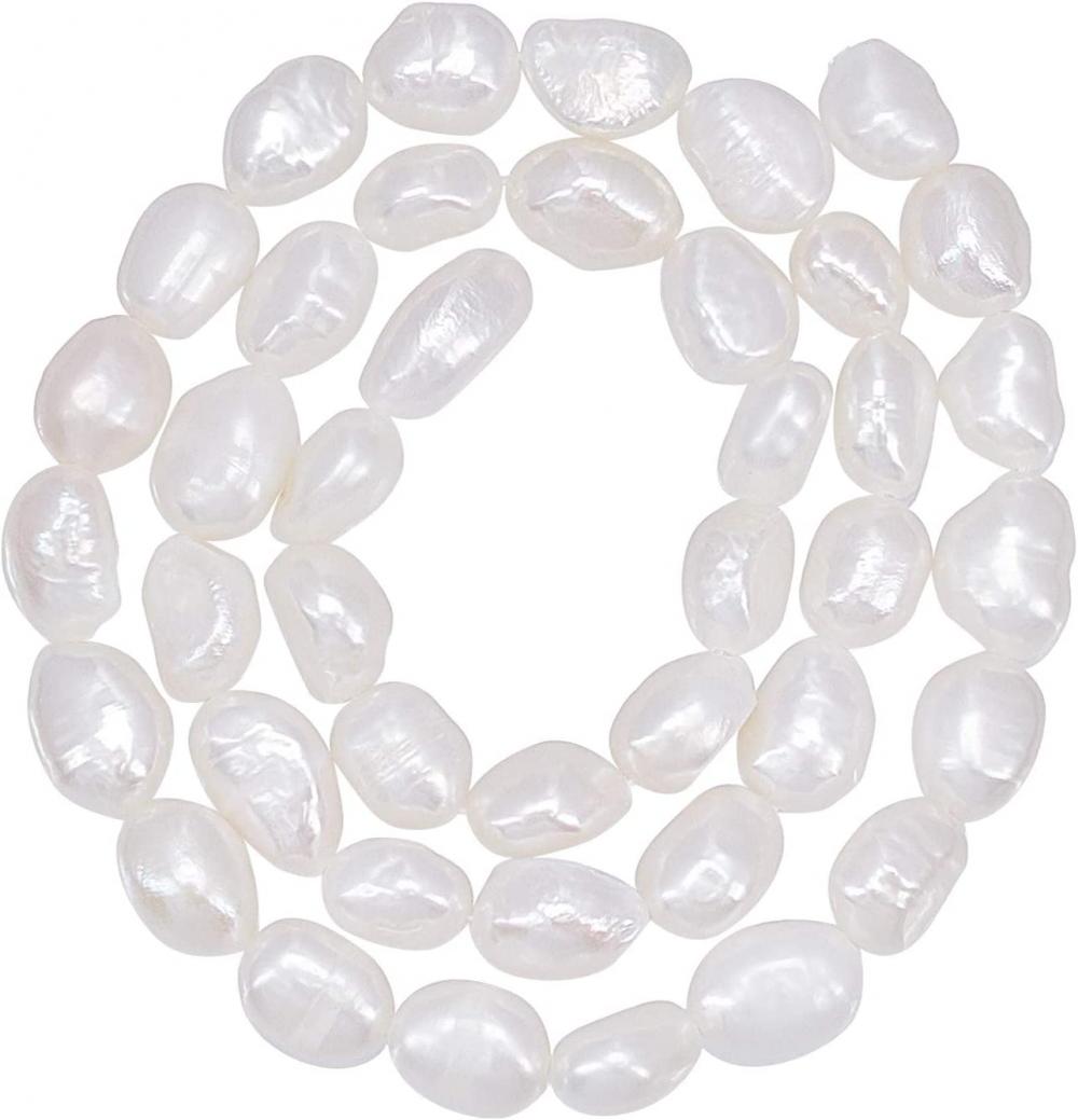 White Freshwater Cultured Pearl Beads for Jewelry Making