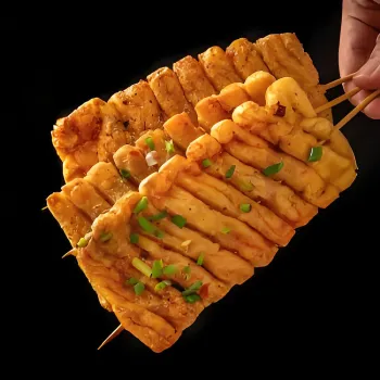 Grilled and fried tofu skewers