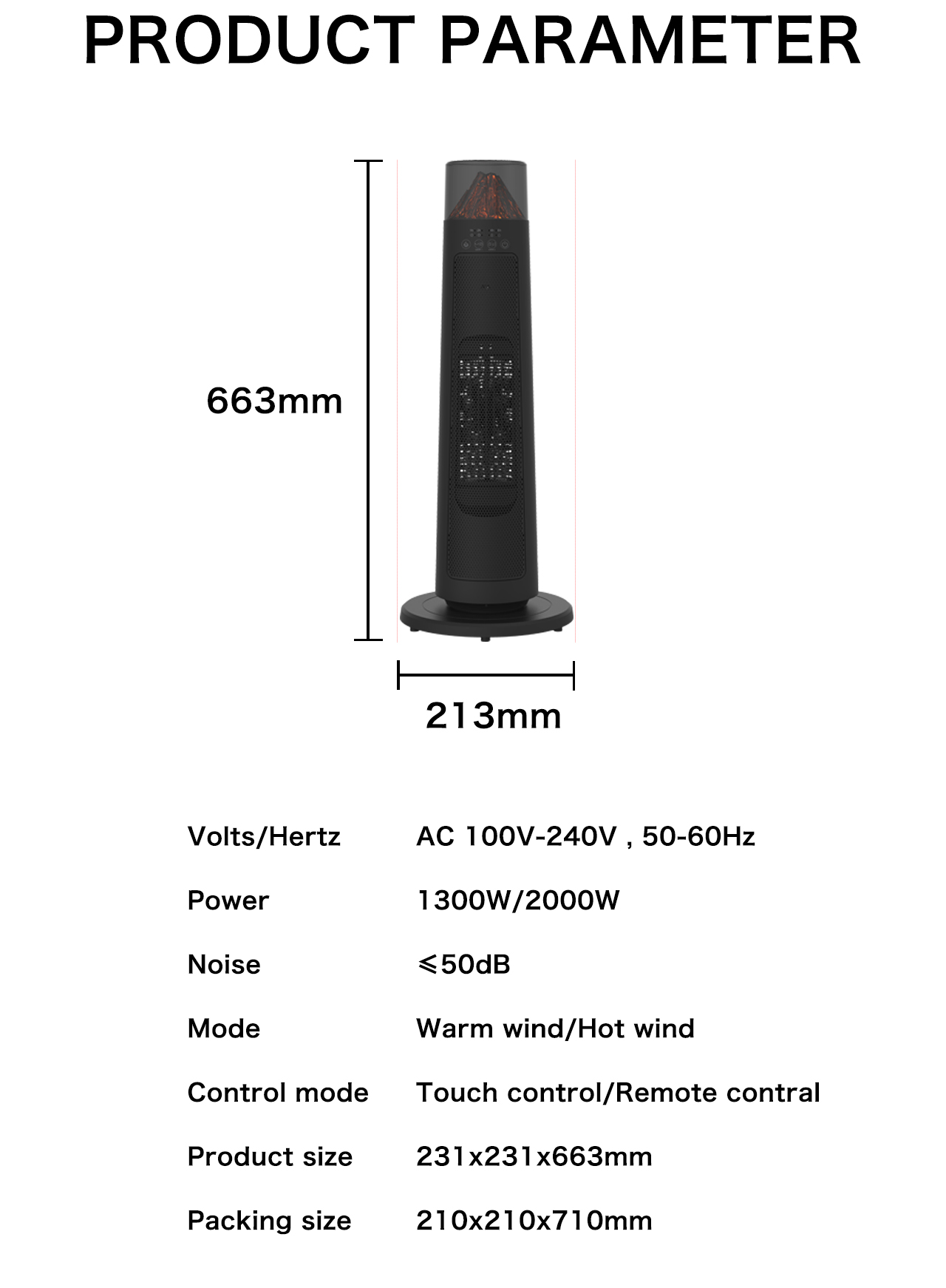 HTN-N020 Fan Heater specification