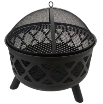 60cm outdoor garden patio 2in1 campfire mesh sparkle guard wood brazier fire pit bbq