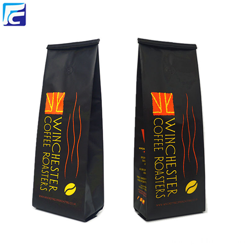 Customized bean foil 12oz coffee pouch with valve Customized bean foil 12oz coffee pouch with valve