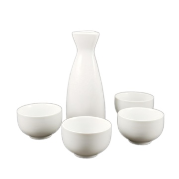 Set di sake in porcellana giapponese personalizzato con logo - set di tazze in ceramica da cinque pezzi