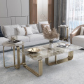 Center Table Living Table Coffee Luxury Coffee Golden Set