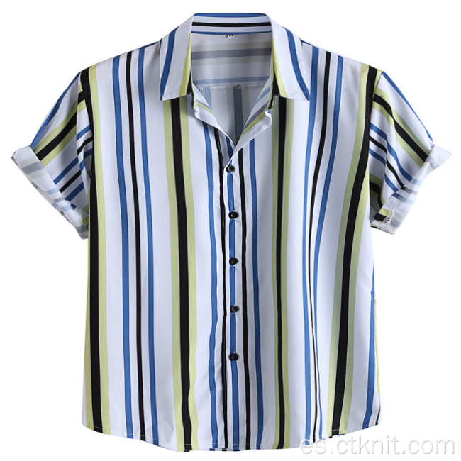 Camisa casual a rayas para hombre