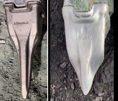 Pictures of our bucket teeth before and after use