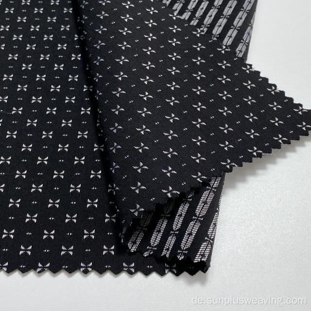 Neu Dobby Damenhose aus gewebtem Bengaline-Stoff in Schwarz-Weiß