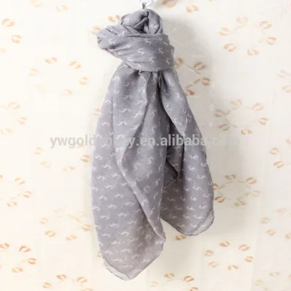 deer printing 100% polyester scarf ,wholesale scarf