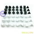 Bescon Blank Polyhedral RPG Dice Set 42шт. Набор исполнителей, сплошные черные и белые цвета в комплекте из 7, 3 комплектов для каждого цвета