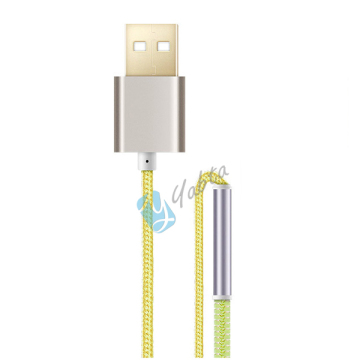 Yabta Pink Zipper USB Cable Micro + Lightn 2 in 1 Data Cable for Samsung Iphone
