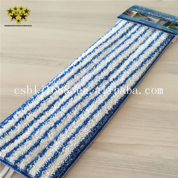 White And Blue Color Stripe Microfiber Twisted Pile Mop Heads Easy Mop Replacement Pads China Supplier