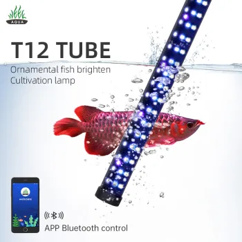 HOT Sale Week: Aqua T12 Tube 55cm Arowana Tanning Light - IP68 Waterproof Blue LED Aquarium Light with Timer