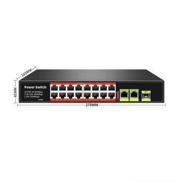 Factory Price 16+2 Port Gigabit PoE Switch with Energy Saving Technology