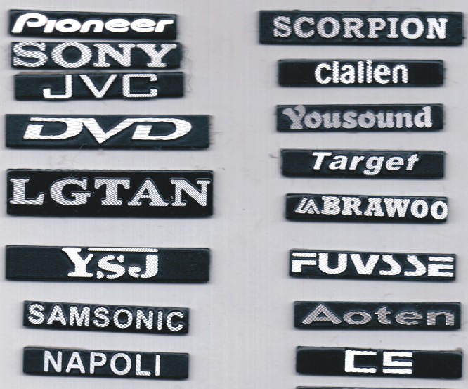 Different Brands and Different Fonts Aluminum Nameplate